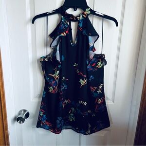 Worthington Black Floral Halter Blouse
